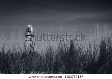 Lighthouse of Warnemünde in artistic black and white shot