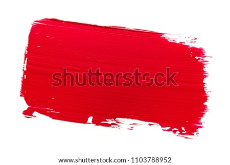 Lipstick smudge isolated on black background