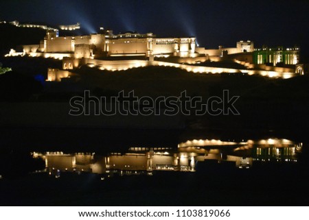 Stock Photo - Amer Fort outside Jaipur in Rajasthan is one of the major tourist attractions in India The fort was built over an older construction by Raja Man Singh I