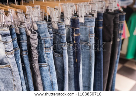 Jeans shop by flea market.