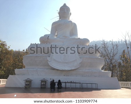 Beautiful white Buddha statue