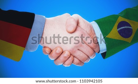 Germany - Brazil / Handshake concept about countries and politics