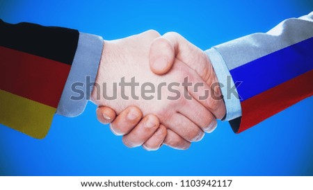 Germany - Russia / Handshake concept about countries and politics