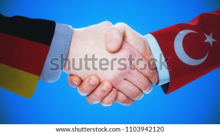 Germany -Turkey  / Handshake concept about countries and politics