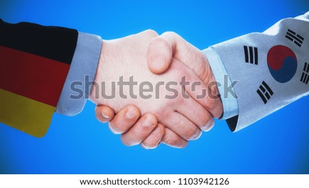 Germany - South Korea  / Handshake concept about countries and politics