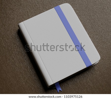 Notebook mock up with bookmark. For presentation or advertisement. 3D rendering.