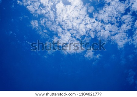 White cloud in the blue sky ,  Bangkok , Thailand