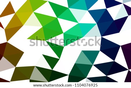 Dark Multicolor, Rainbow vector shining hexagonal shining triangular. Glitter abstract illustration with an elegant design. The template can be used as a background for cell phones.