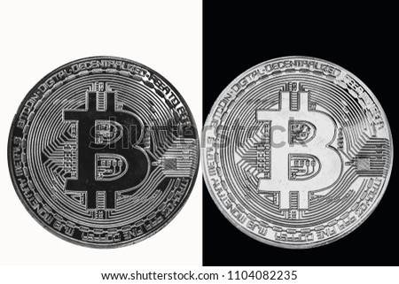 Bitcoin is the Yin Yang. White coin on a black background and a black coin on a white background.