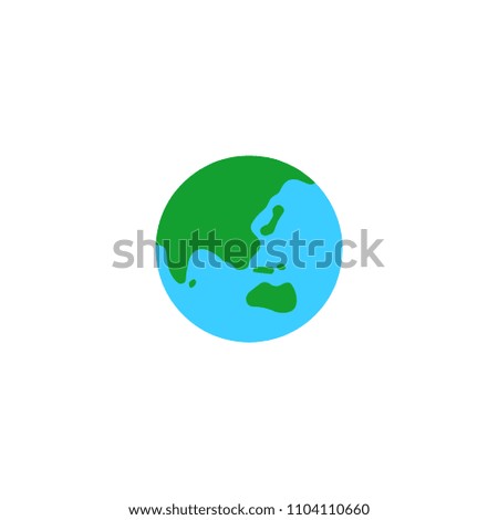 Globe Showing Asia-Australia Vector Flat Icon