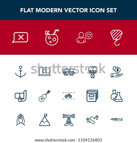 Modern, simple vector icon set with bike, sport, boxing, wheel, web, dollar, construction, money, sound, building, online, helm, musical, music, extreme, business, chat, sea, snorkel, profile icons