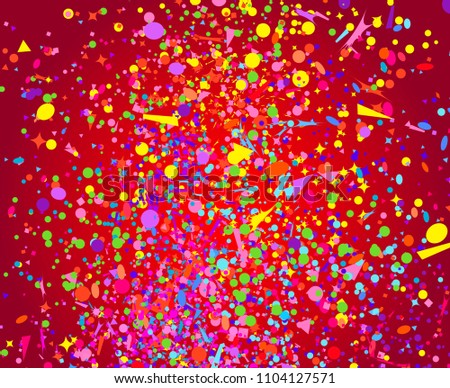 Confetti on isolated dark background. Geometric pattern with glitters. Texture for design. Print for banners, posters, flyers and textiles. Greeting cards. Luxury wallpaper