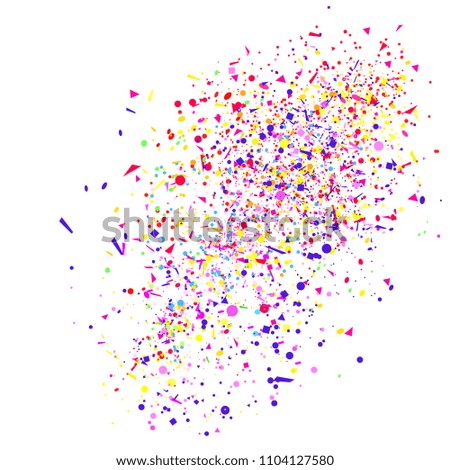 Confetti. Explosion. Texture with colored elements on white. Geometric background. Pattern for design. Print for banners, posters, flyers and textiles. Greeting cards