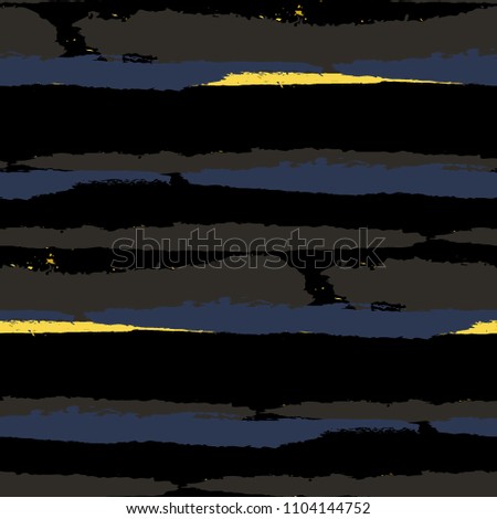 Seamless Grunge Stripes. Painted Lines. Texture with Horizontal Brush Strokes. Scribbled Grunge Rapport for Linen, Fabric, Textile. Rustic Vector Background