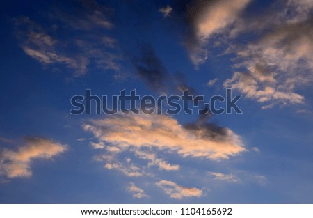 cloudy sky in springtime, intense blue sky and clouds 