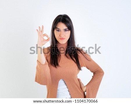 model with different gestures