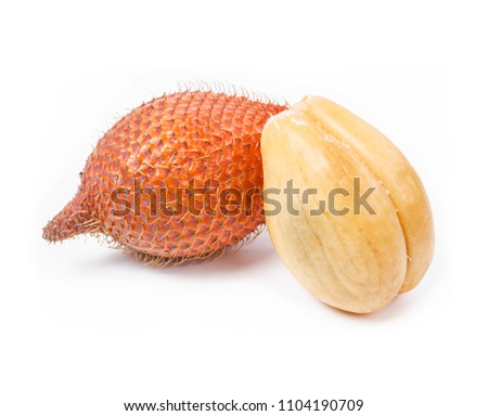 Salak fruit, Salacca zalacca isolated on the white background.