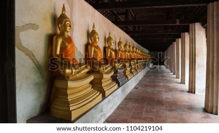 Buddha statues in wat phutthaisawan. Thailand