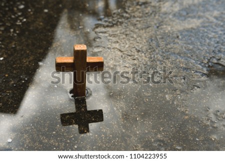 Wooden Christian cross wallpaper, Christianity Concept, Wooden Christian cross background , cross reflecting 