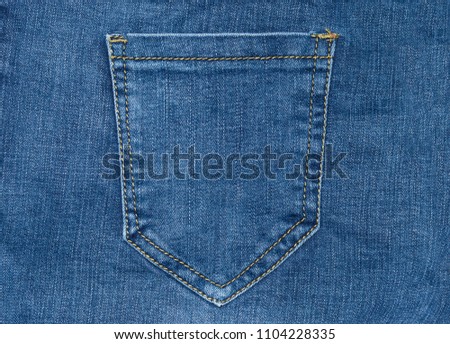 Texture of blue jeans with pocket background