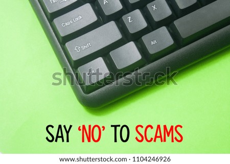 word say 'no' to scams with keyboard button