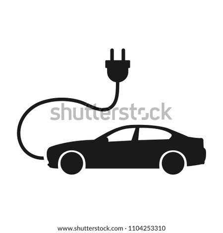 electric car icon on white background. Vector