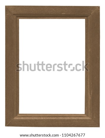 old scratched  wood frame isolated on white