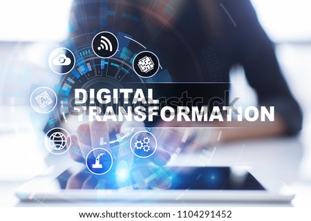 Digital transformation, Concept of digitization of business processes and modern technology. Royalty-Free Stock Photo #1104291452
