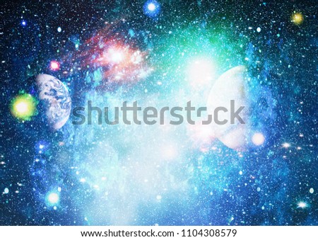 The explosion supernova. Bright Star Nebula. Distant galaxy. Abstract image. Elements of this image furnished by NASA.
