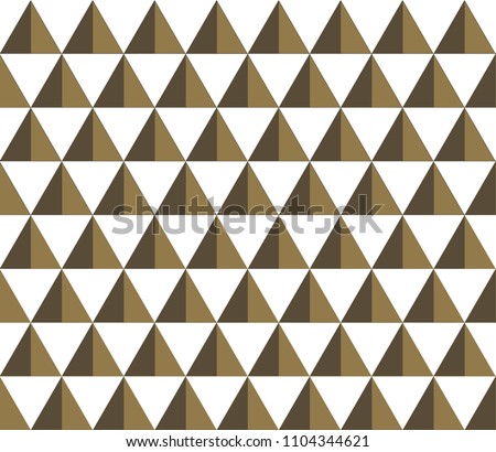 Geometric pattern with triangles. Background for Wallpaper, paper, fabric, web page. Shades of brown and gold on a white background. Template to use. Texture with fine pattern.