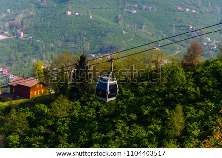 The cable car in city of Ordu