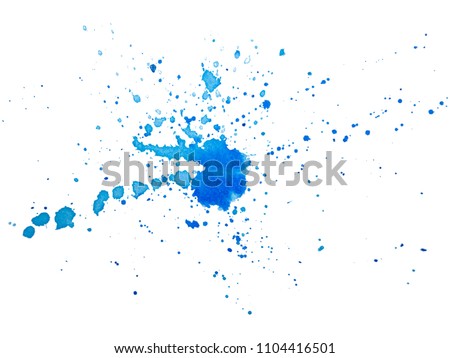  Vector watercolor stain and splash. Colorful illustration of watercolour drops, drips and blots. Blue and pink. Isolated.