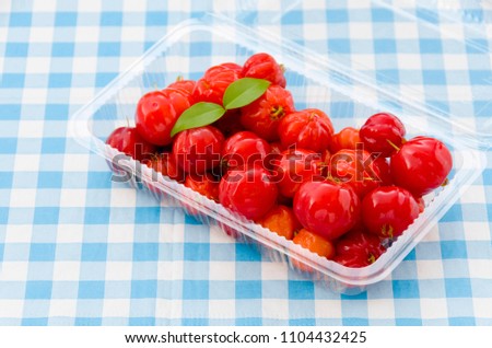 Tropical fruit called Pitanga, Brazilian cherry, Suriname cherry