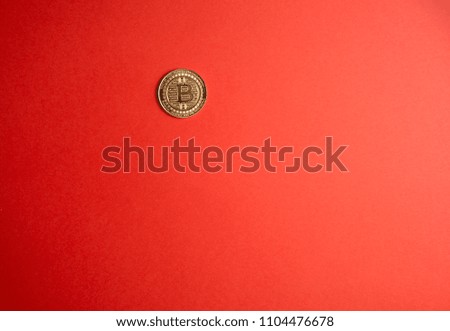 bitcoin on a red background