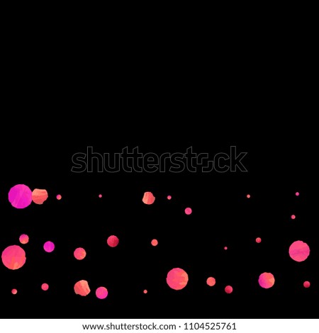 Red confetti background. Falling rose glitter. Graphic design for invitation, wedding, birthday, christmas card. Happy surprise backdrop. Abstract particles banner. Vector festive concept. 