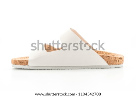 men's and women's (unisex) fashion leather sandals isolated on white background