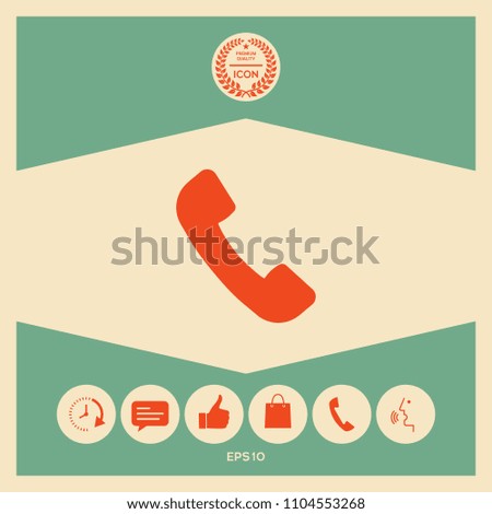 Telephone handset symbol, telephone receiver icon