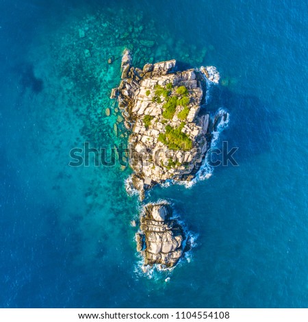 Shark Island from a Drone, Koh Tao