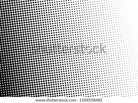 Dotted Halftone Background. Pop-art Dots Pattern. Monochrome Distressed Texture. Fade Overlay. Vector illustration