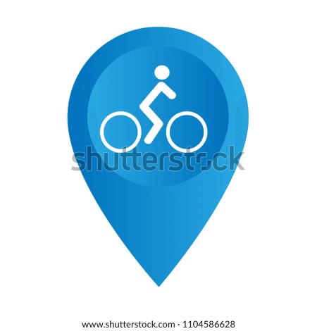 Bike shop here. cyclist and map pointer