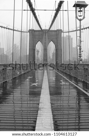 Brooklyn bridge in the rain