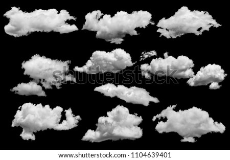 white cloud isolated over black sky. Design elements 