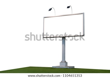 Blank billboard template for advertising isolated on white background with clipping path