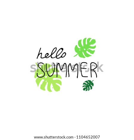 hello summer badge Isolated Typographic Design Label. Season Holidays lettering for logo,Templates, invitation, greeting card, prints and posters.