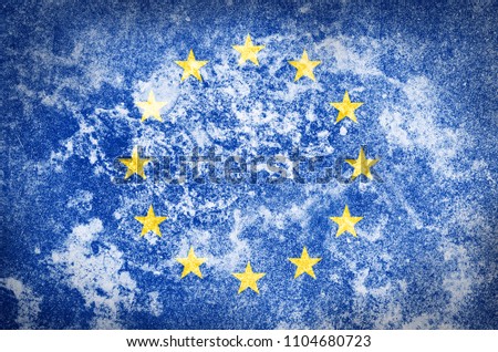 EUROPEAN UNION (EU) Flag in Grunge Concrete Texture