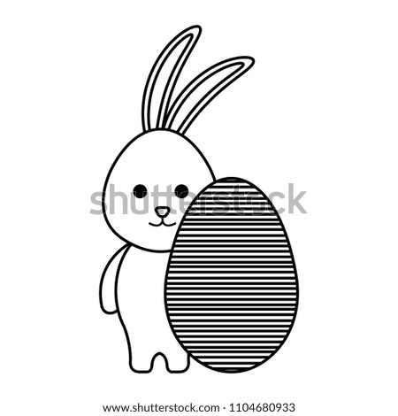 egg paint with cute bunny easter decoration