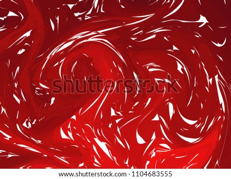 Abstract ink background. Marble style. Red, white ink in water