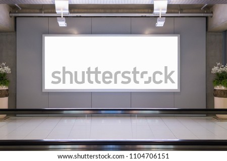 beauty  full blank advertising billboard at airport background large LCD advertisement
