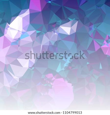 Low polygonal mosaic square layout with transparent corner for banner, label, tag, flyer and abstract web background. Copy space. Vector clip art.