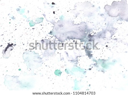 Watercolor background with soft texture. Grey and green hand painted abstract  design for wallpaper, cover